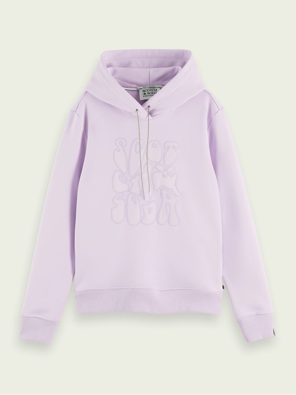 Scotch & Soda Lavender Hoodie Embroidered Logo Relaxed Fit Medium